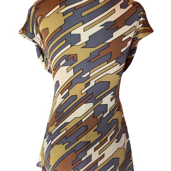 SKY ❌SOLD❌BRAND TOP GEOMETRIC 100% SILK LEATHER COUTURE CHAIN BELT SZ SMALL USA. - Picture 3 of 6